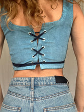 Load image into Gallery viewer, Blue Cord Soft Corset Top