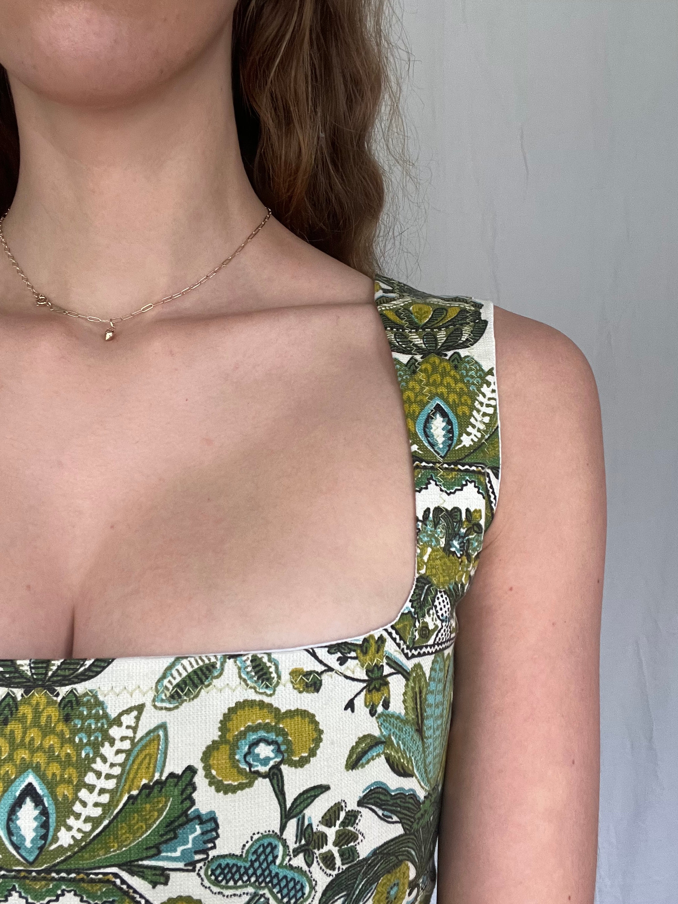Green Pattern Soft Corset Top